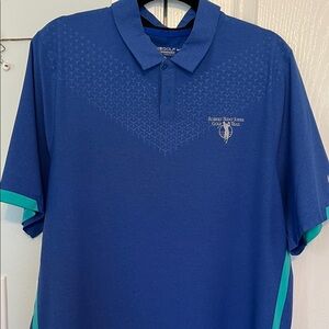 RTJ Nike Blue Polo Shirt with Green Trim